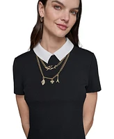 Karl Lagerfeld Paris Women's Polo Knit Necklace Dress