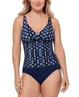 Swim Solutions Women's Printed Tummy-Control One-Piece Swimsuit, Exclusively at Macy's