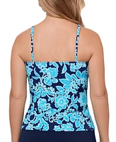 Swim Solutions Women's Printed Tunnel Tankini Top, Exclusively at Macy's