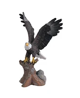 Fc Design "2-pc Gift Set" 7"H Eagle Landing on Tree Trunk Figurine Statue Ornament Home Room Office Decor and Perfect Gift Ideas for Housewarming, Hol