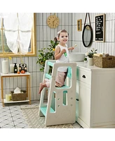 Gouun Girls Kitchen Step Stool with Double Safety Rails