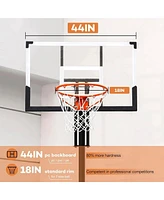 Skonyon 44 Inch Shatterproof Backboard Portable Basketball Hoop, 8-10FT Height Adjustable