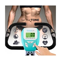 SereneLife Folding Digital Exercise Bike with Pulse Monitor and Resistance Bands