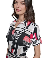 Karl Lagerfeld Paris Women's Printed Shirtdress