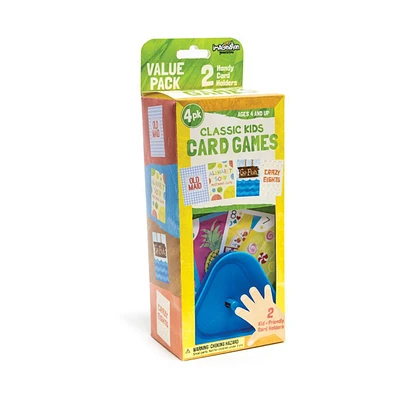 Slickblue 4-Pack Kids Card Games with 2 Card Holders - Retail Version for Fun and Interactive Play