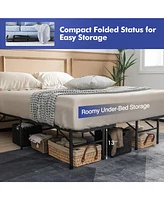 Gouun Full Size Folding Steel Platform Bed Frame for Kids and Adults-Full Size