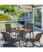 Gouun Set of 2 Heavy-Duty Metal Patio Rocking Chair with Breathable Seat Fabric