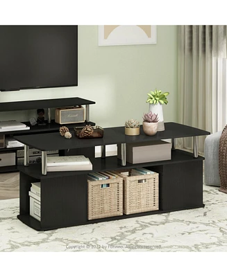 Furinno Modern Tv Stand Media Entertainment Center for Tv's up To 50" w/Open Storage Compartment for Living Room&Bedroom,Americano