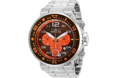 Invicta Men's 30262 Nfl Cleveland Browns Quartz Chronograph Brown, Orange Dial Watch