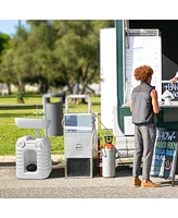 Yescom 45L Portable Camping Sink with Soap Dispenser & Towel Holder with Pump Safe Mobile Sink for Rv Travel Outdoor