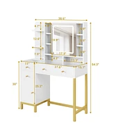 gaomon Makeup Vanity with Led Lighted Mirror & Power Outlet