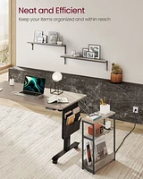 Slickblue Narrow Side Table with Charging Station