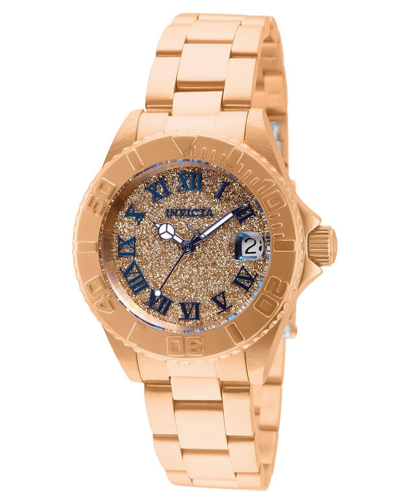 Invicta Women's Angel Quartz 3 Hand Rose Gold Dial Watch