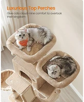 Slickblue 66.1-Inch Large Cat Tree Cat Tower with 13 Scratching Posts for Play and Climbing Fun