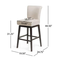 The Pop Home 31.25 Inch Swivel Counter Bar Stools,Wood Frame Bar Chairs for Kitchen Island and Dining Room,1PK-The Pop Home