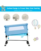 Gouun Boys Travel Portable Bed Side Sleeper Bassinet Crib with Carrying Bag