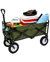 Mac Sports Collapsible Folding Outdoor Utility Garden Camping Wagon Cart, Green