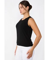 Jennie Liu Women's 100% Cashmere Tank Tops Sleeveless Crewneck Sweater Vest