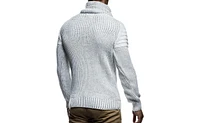 Leif Nelson Men's Knitted Winter Pullover with Shawl Collar Sweater Hoodie Sweatshirt Slim Fit Long Sleeve