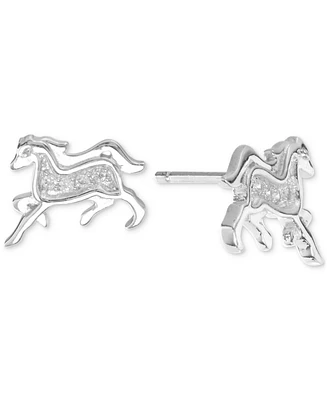 Cubic Zirconia Horse Stud Earrings (1/10 ct. t.w.) in Sterling Silver