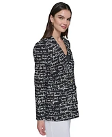 Karl Lagerfeld Paris Women's Printed Script Blazer