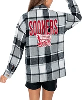 Gameday Couture Women's Gray Oklahoma Sooners End Zone Game Flannel Button-Up Shirt