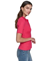 Karl Lagerfeld Paris Women's Johnny Collar Ribbed Sweater