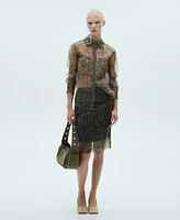 Mango Women's Organza Snake Shirt