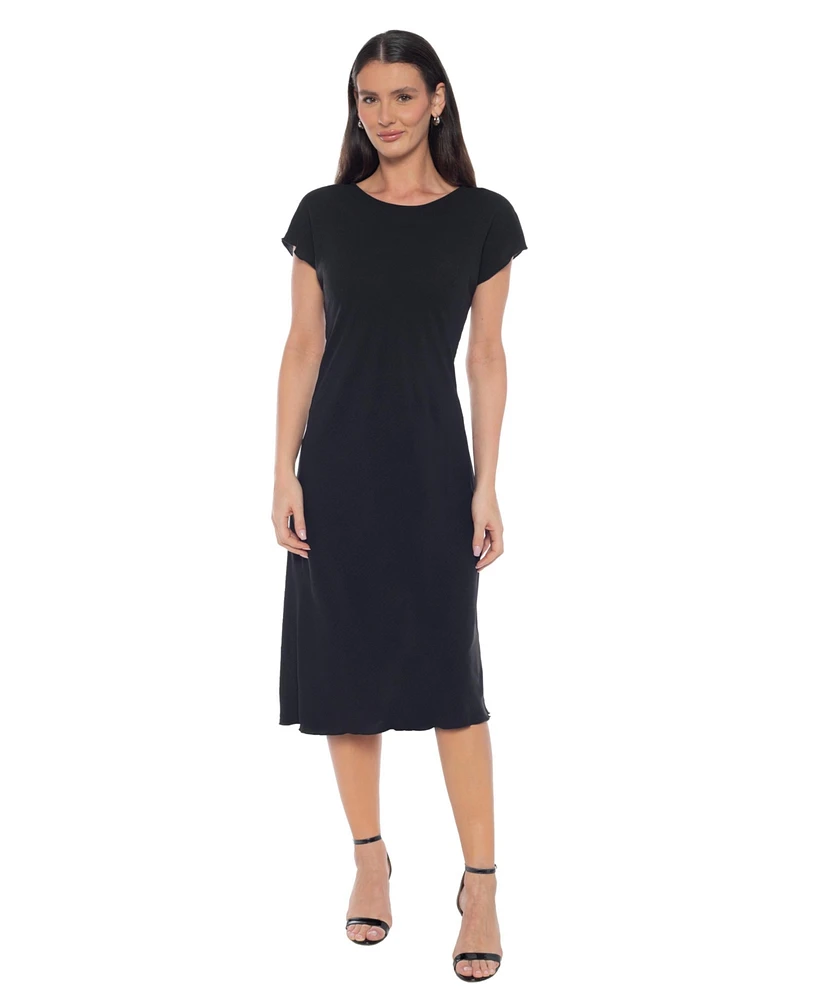 Bebe Women's Airflow V-Neck Midi Dress