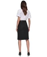 Karl Lagerfeld Paris Women's Compression Pull-On Pencil Skirt