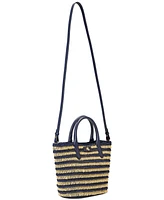 Lauren Ralph Lauren Striped Straw Brie Tote Bag