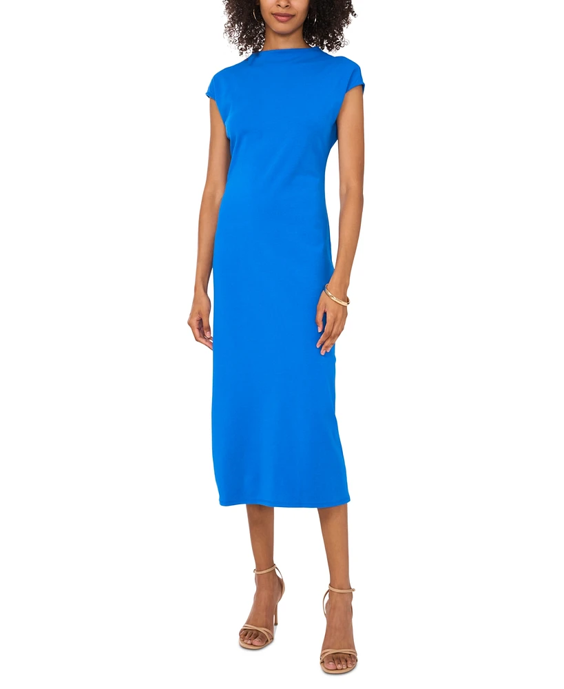 Vince Camuto Women's Mock Neck Cap-Sleeve Midi Dress