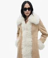 Mango Women's Shearling-Lined Coat