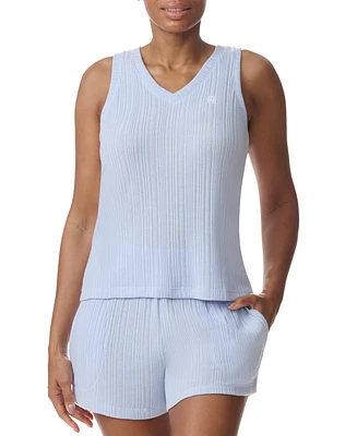 Tommy Hilfiger Women's 2-Pc. Th V-Neck Top & Boxer Shorts Pajama Set