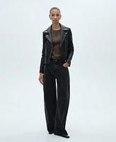Mango Women's Leather Biker Jacket