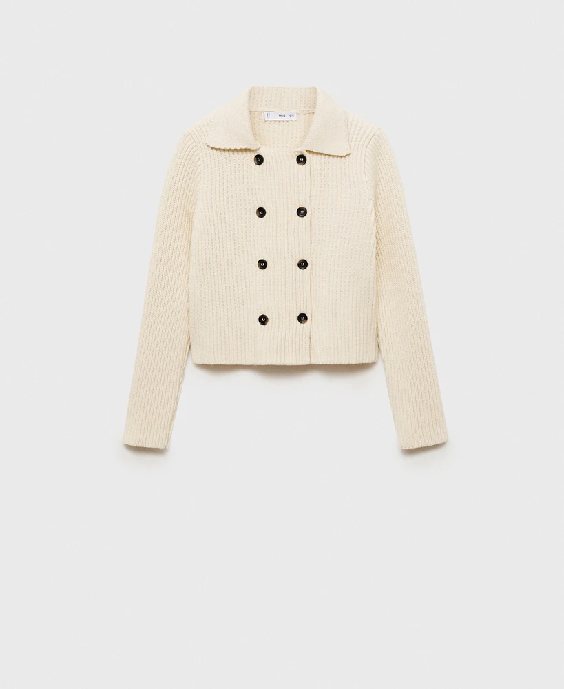 Mango Women's Buttons Detail Ribbed Jacket