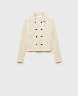 Mango Women's Buttons Detail Ribbed Jacket