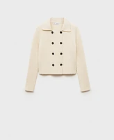 Mango Women's Buttons Detail Ribbed Jacket