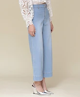 Avec Les Filles Women's Wide-Leg Double-Button Jeans