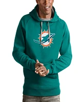 Antigua Men's Aqua Miami Dolphins Victory Pullover Hoodie