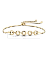 Devata Cable Link Box Chain Slider Bolo Bracelet in 14K Gold, Fits 6.0 in to 8.0 in wrist, approx. 5.4 grams