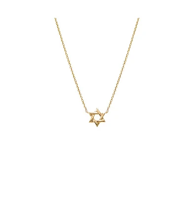 Mini Solid Star Of David Necklace 14K