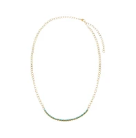 Turquoise Tennis Necklace 14K