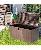 Gouun 105 Gallon All Weather Large Deck Box Lockable Storage Container