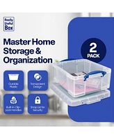 Really Useful Box 17L Storage Container with Lid and Clip Lock Handles, (2 Pack)