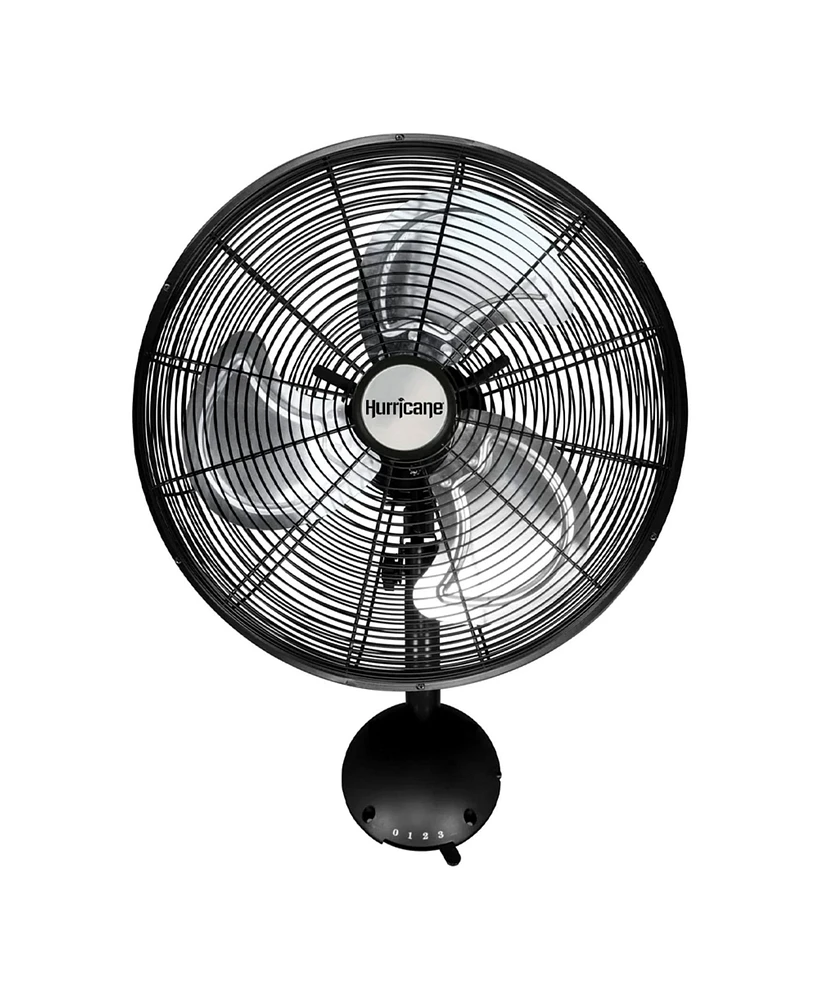 Hurricane 16 Inch Pro High Velocity Oscillating Metal Wall Mount Fan, Black