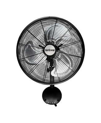 Hurricane 16 Inch Pro High Velocity Oscillating Metal Wall Mount Fan, Black