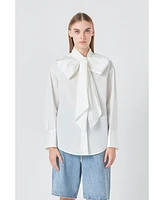 Grey Lab Women's Bow Detailed Shirt