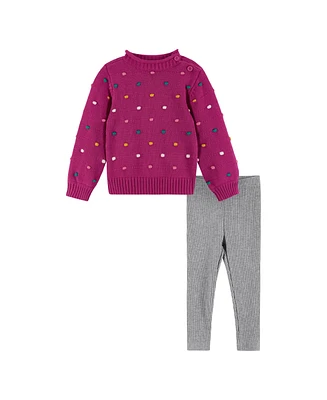 Andy & Evan Baby Girls Baubled Sweater Legging Set