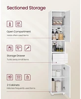 Slickblue Tall Bathroom Cabinet Slim Storage for Space-Saving Organization